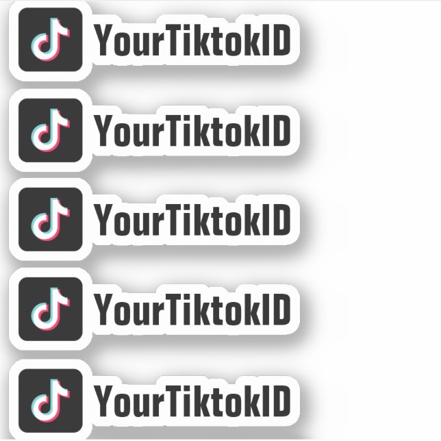 Sticker Custom TikTok Médias sociaux Promotionnels (Devant)