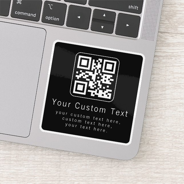Sticker Customizable QR Code & Editable Text Template (Détail)