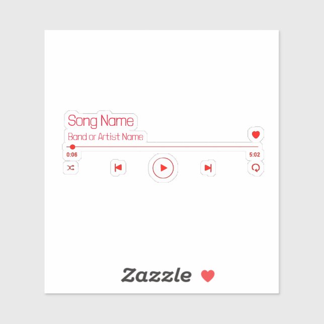 Sticker Customizable Your Favorite Music (Feuille)