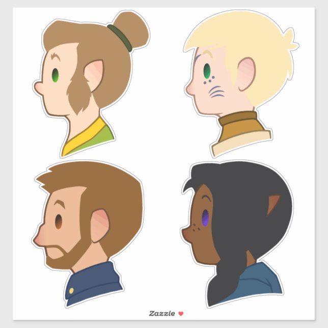 Sticker Cute à un moulage (Feuille)