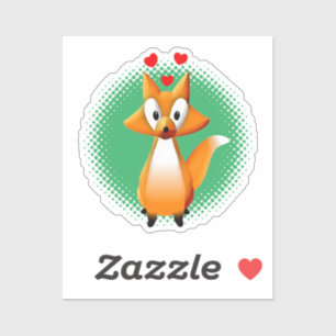 Sticker Cute animal caricature Fox