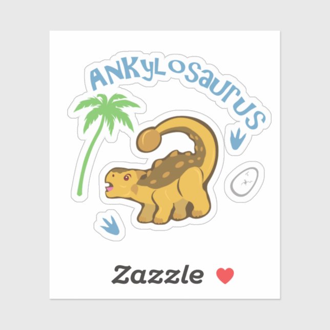 Sticker Cute Ankylosaurus (Feuille)