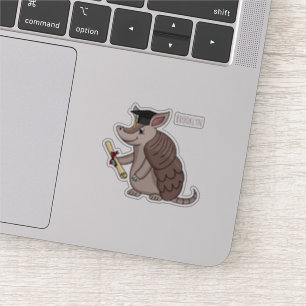 Sticker Cute armadillo avec dessin animé de la casquette d
