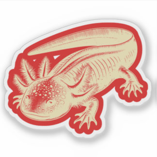 Sticker Cute Axolotl Nouveautés Red Autumn Vinyl