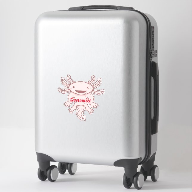 Sticker Cute Axolotl rose Thunder_Cove (Sur valise)