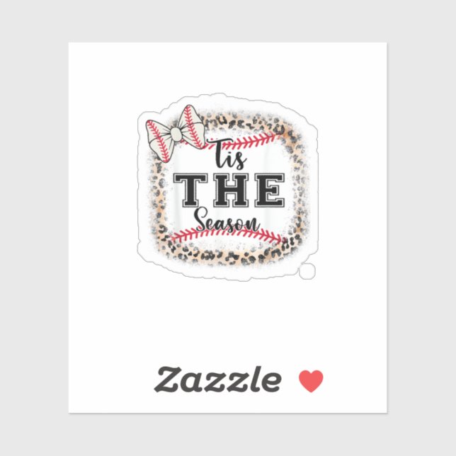 Sticker Cute Baseball Tis The Season Mom Sister Toddler Gi (Feuille)
