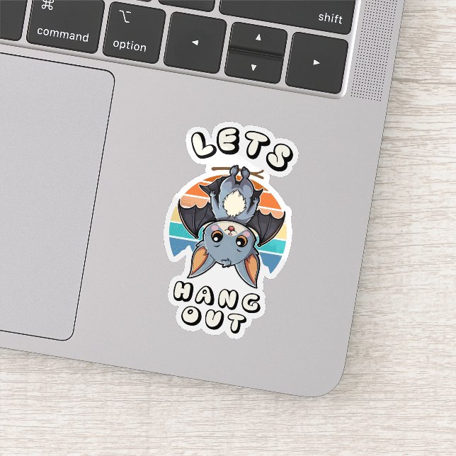 Sticker Cute Bat Hanging et Retro Sunset | Allons-y (Détail)