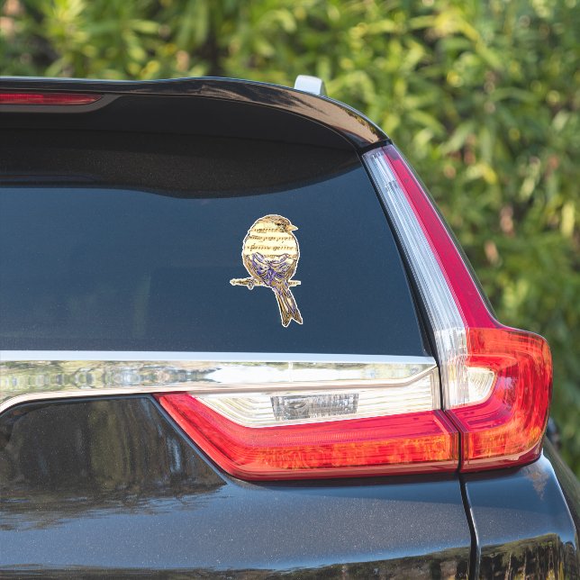 Sticker Cute Bird with Music Notes Customize  (Côté voiture)