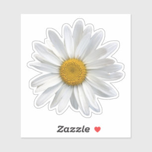 Sticker Cute blanc et jaune marguerite florale