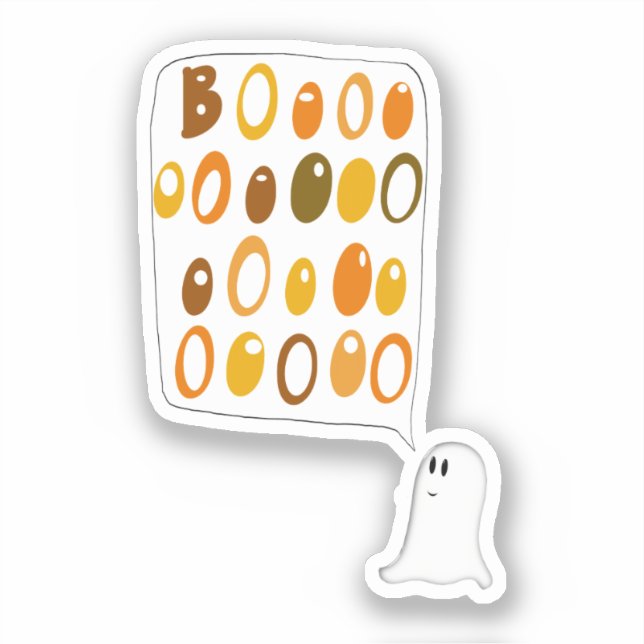 Sticker Cute BOO Ghost Halloween (Recto)