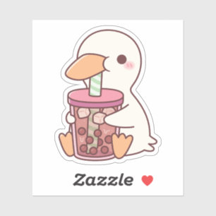 Sticker Cute Canard Boire Boba Tea