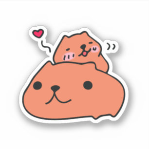 Sticker Cute Capybara Love