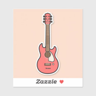 Sticker Cute Cartoon Guitar