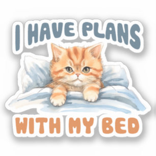 Sticker Cute Cat - J'Ai Des Plans (2)