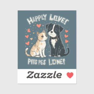 Sticker Cute Chat & Chien Funny Animaux de compagnie Amour