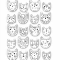 Cute chat Kitty noir et blanc