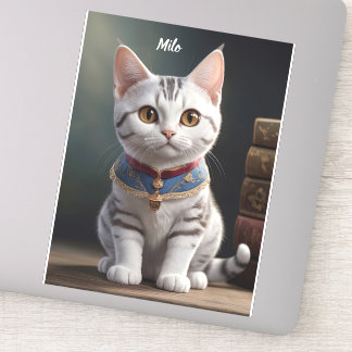 Sticker Cute chaton à air court américain avec grands yeux