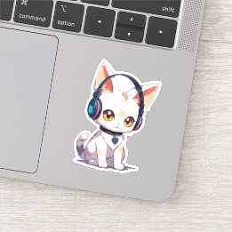 Sticker Cute chaton élégant