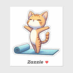 Sticker Cute Chibi Yoga Chat