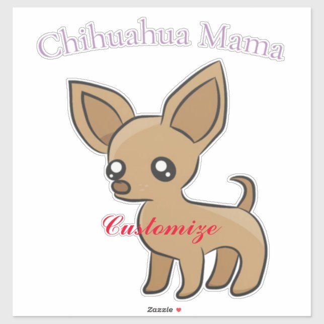 Sticker Cute Chihuahua Mama Art Thunder_Cove (Feuille)