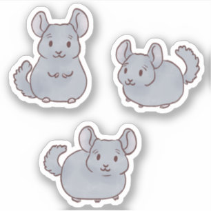 Sticker Cute Chinchillas