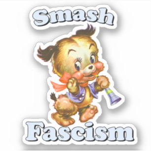 Sticker Cute Chiot Rétro - Fascisme Smash