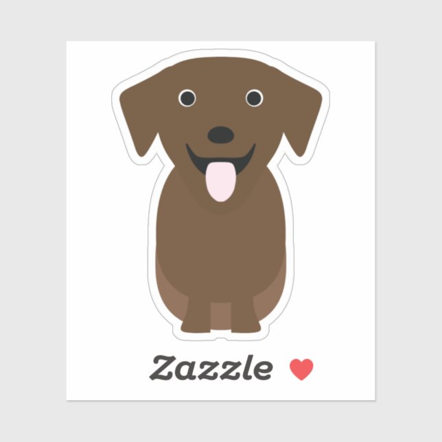 Sticker Cute Chocolate Lab, Labrador Retriever Chien Vinyl (Feuille)