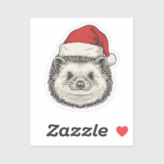Sticker Cute Christmas Hedgehog (Feuille)