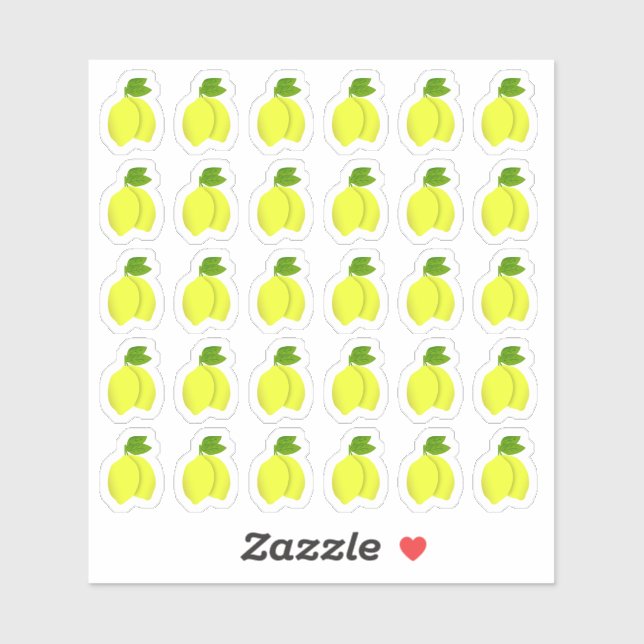 Sticker Cute Citron Fruit Fruit Alimentation Été Plantateu (Feuille)