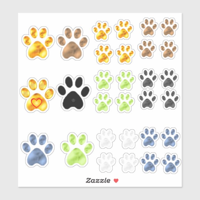 Sticker Cute collection Paw pour animaux de compagnie (Feuille)