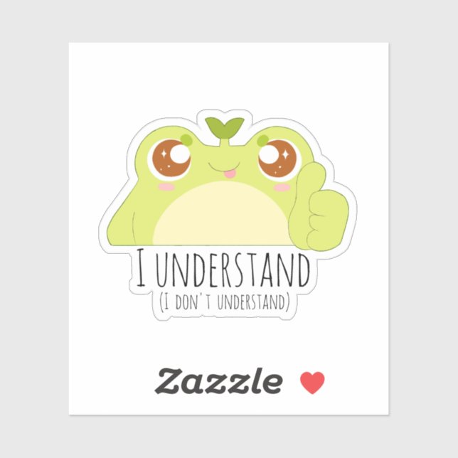 Sticker Cute Comprendre Grenouille verte (Feuille)