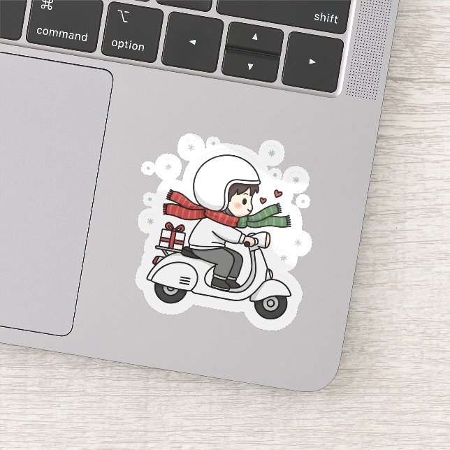 Sticker Cute Couple Scooter Trip | Romantic Travel Love (Détail)