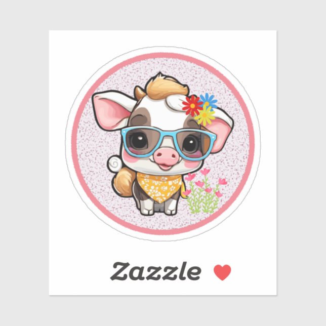 Sticker cute cow (Feuille)
