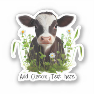 Sticker Cute Cow Farm Grange Personnalisée Coupe Vinyl