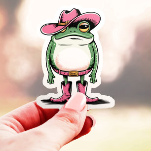 Sticker Cute Cowgirl Frog Vinyl