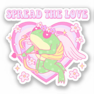 Sticker Cute Cupid Frog - Étaler l'amour