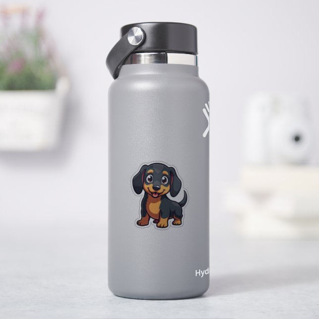 Sticker Cute Dachshund, Aventure Kawaii, Petite (HydroFlask)