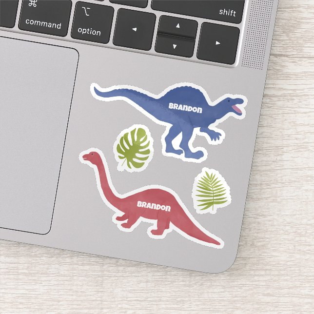 Sticker Cute Dinosaur Nom Personnalisé Étiquettes, (Détail)