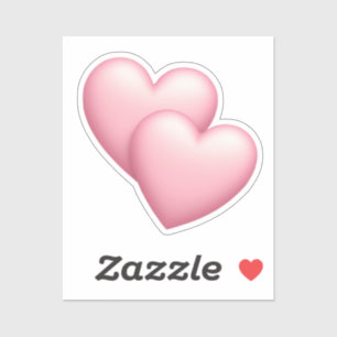 Sticker Cute Double Coeur Rose Emoji