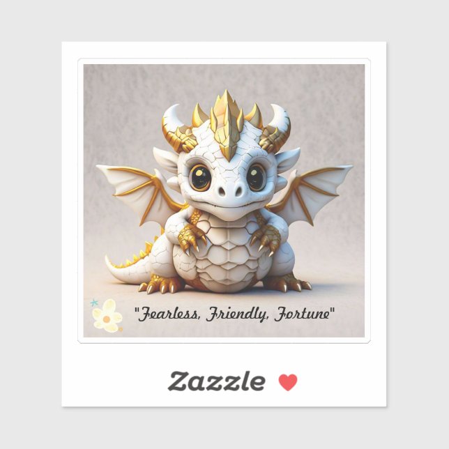 Sticker "Cute Dragon Skull" (Feuille)