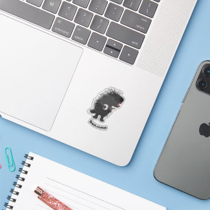 Sticker Cute drôle porc-épic avec dessin animé de banjo