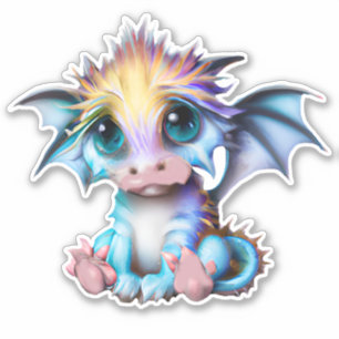 Sticker Cute et adorable Kawaii Baby Dragon