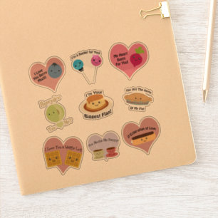 Sticker Cute et drôle Kawaii Puns de nourriture d'amour Ka