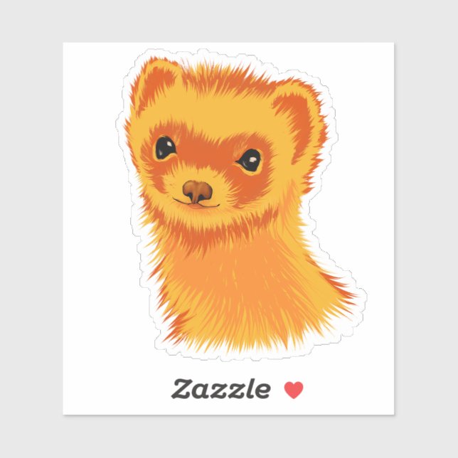 Sticker Cute ferret art adorable animal (Feuille)
