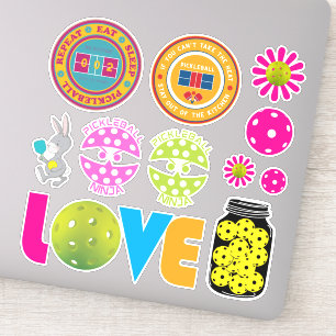 Sticker Cute feuille d'autocollant de pickleball 003, gran