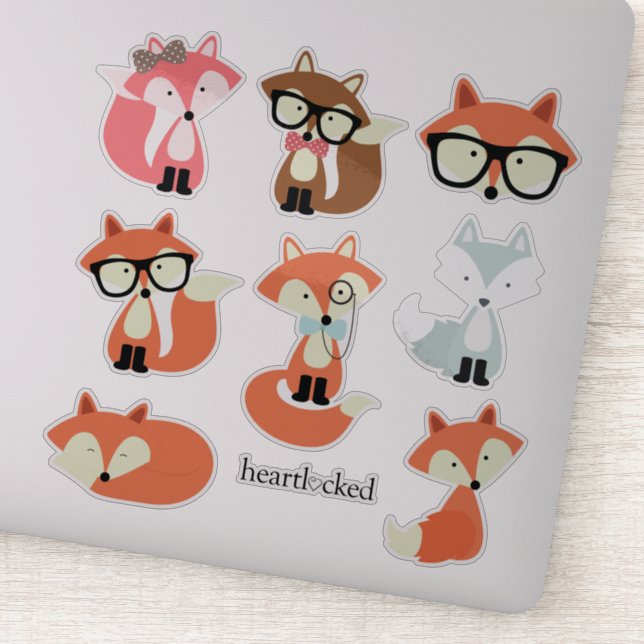 Sticker Cute Foxes, collection (Détail)