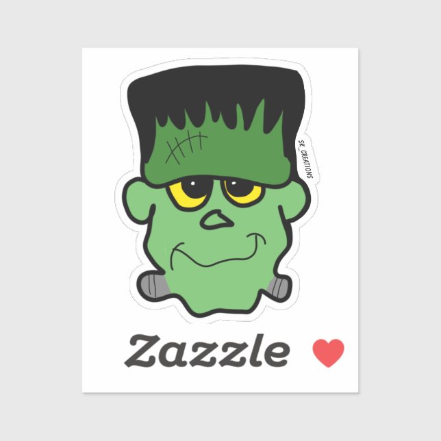 Sticker Cute Frankenstein Head (Feuille)