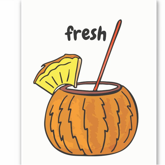 Sticker Cute Fresh Design Cocktail Cocktail Cocktail Cocon (Devant)