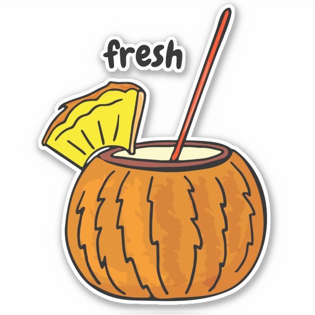 Sticker Cute Fresh Design Cocktail Cocktail Cocktail Cocon (Devant)