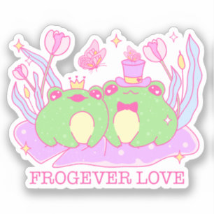 Sticker Cute Frog - Frogever Love